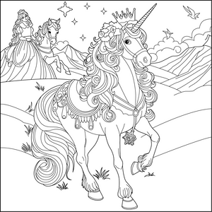 Horse Fairytales coloring page – fun and educational printable for children