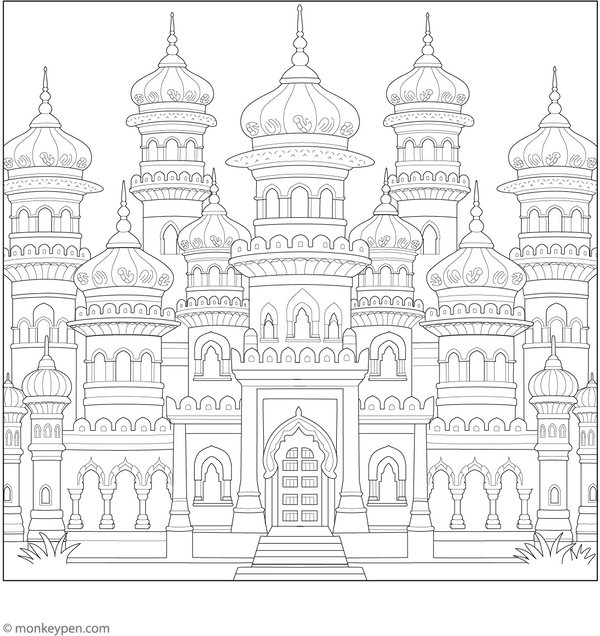 Palace Coloring Page – fun and educational printable for children