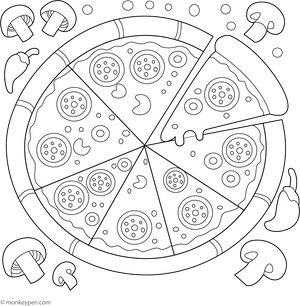 Pizza Coloring Page