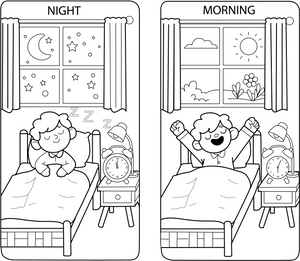 Sleep Hygiene coloring page – fun and educational printable for children