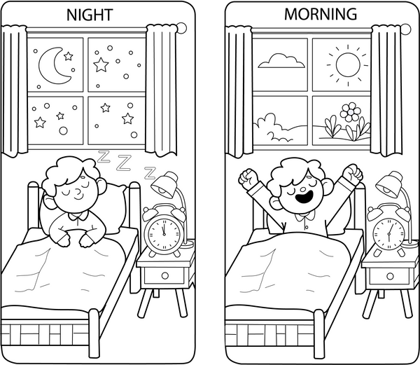 Sleep Hygiene coloring page – fun and educational printable for children