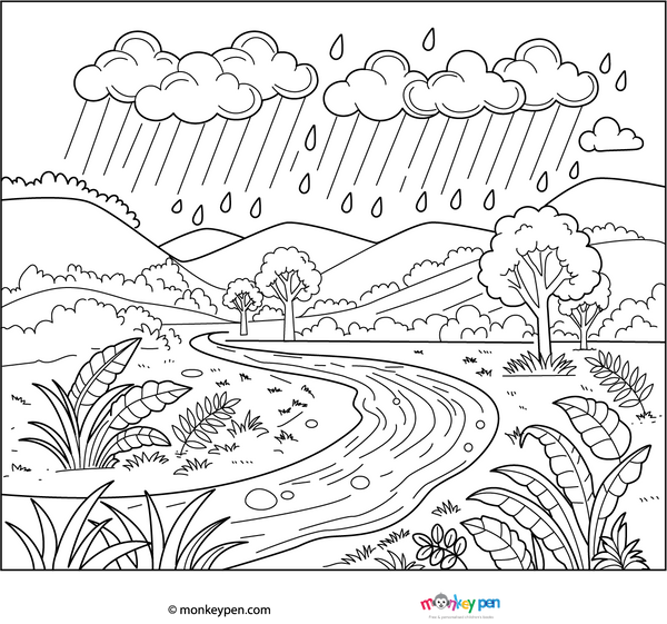 Monsoon Coloring Page