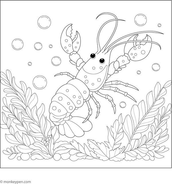 Beautiful Lobster Coloring Page – fun and educational printable for children