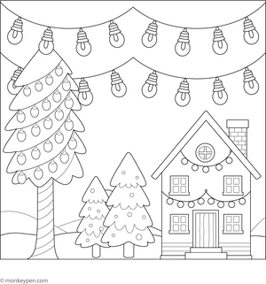 Christmas Lights Coloring Page – fun and educational printable for children