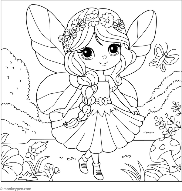 Fairy Coloring Book - Print at Home
