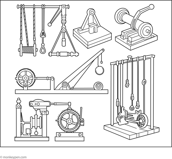 Simple Machines Coloring Page
