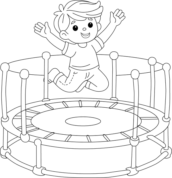 Trampoline coloring page – fun and educational printable for children