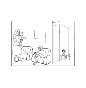 Living Room Coloring Image