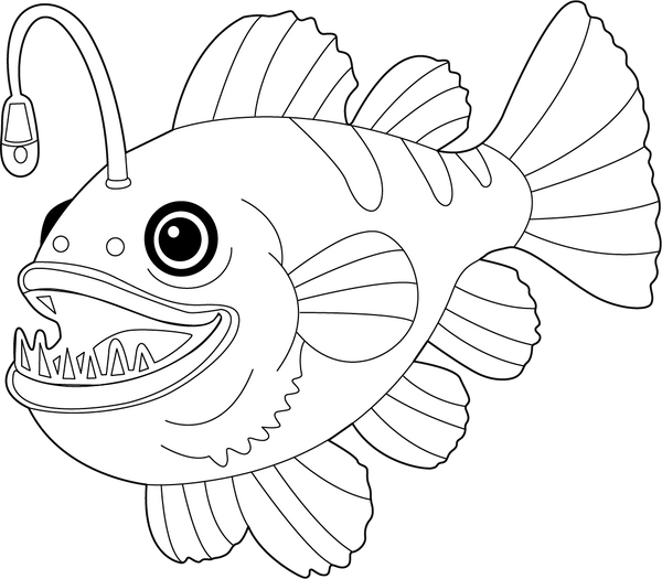 Anglerfish coloring page – fun and educational printable for children