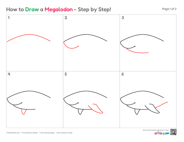 How to Draw a Megalodon – Easy Step-by-Step Shark Drawing for Kids