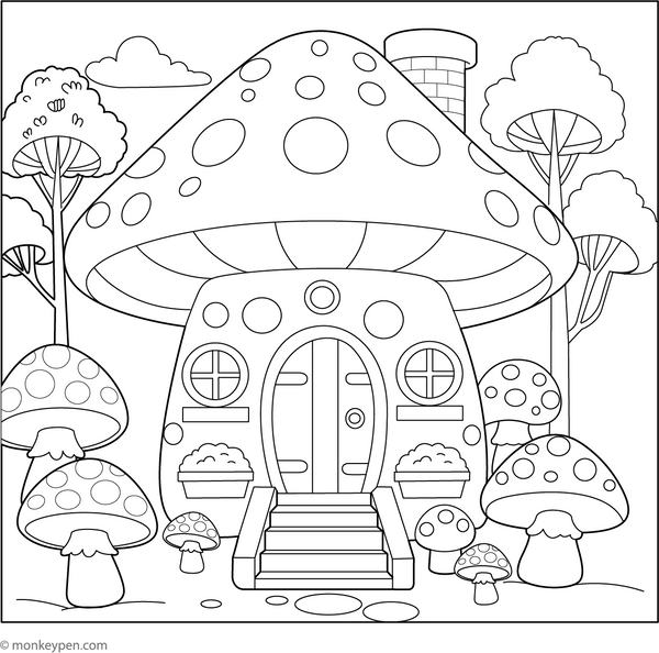 Mushroom Coloring Book