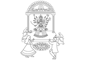 Navrathri coloring page – fun and educational printable for children