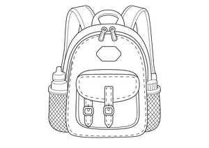 Schoolbag coloring page – educational printable for children