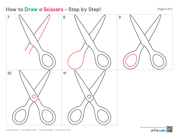 How to Draw Scissors – Step-by-Step Object Drawing for Kids