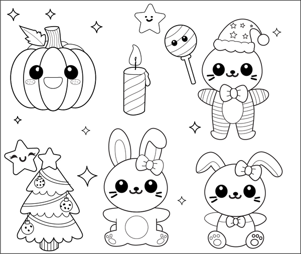 Free Kawaii Coloring Book PDF
