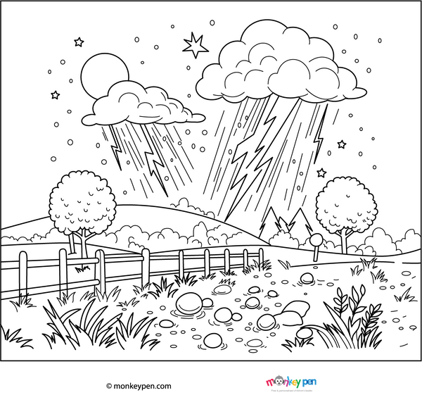 Thunderstorm Coloring Page