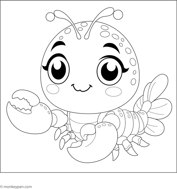 Baby Lobster Coloring Page – fun and educational printable for children