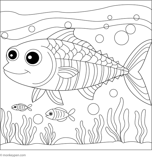 Mackerel Fish Coloring Page