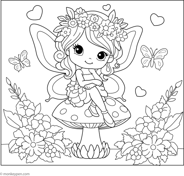 Fairy Coloring Book - Print at Home