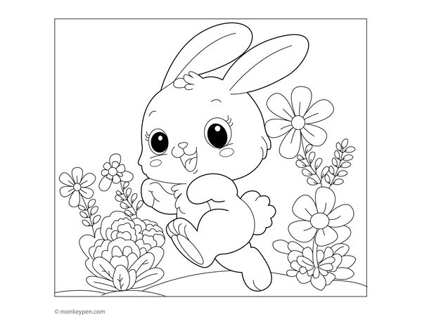 Downloadable Rabbit Coloring Book