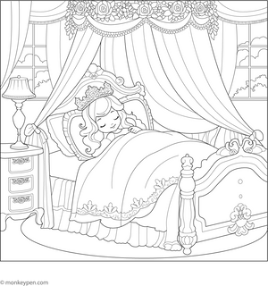 Sleeping Princess Coloring Page