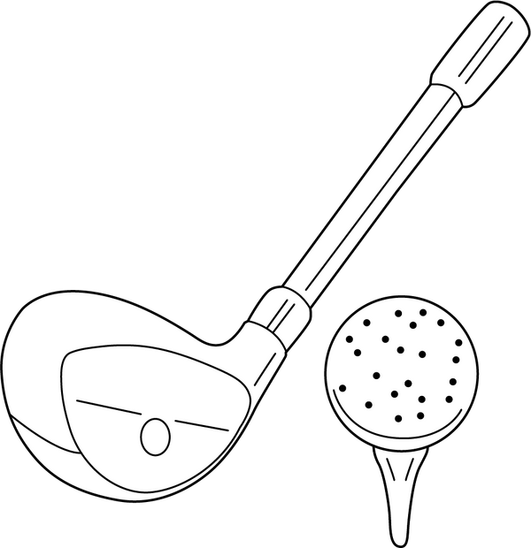 Golf Club And Golf Ball coloring page – fun and educational printable for children