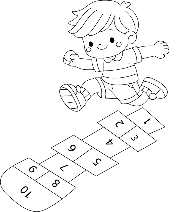 Hopscotch coloring page – fun and educational printable for children