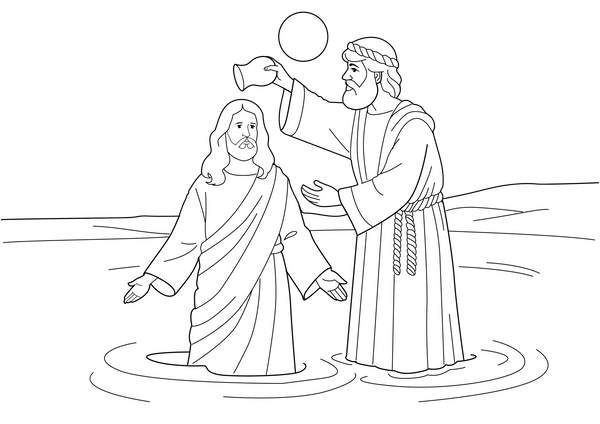 Baptism Of Jesus coloring page – fun and educational printable for children