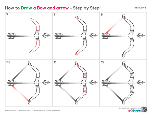 Simple bow and arrow illustration for kids