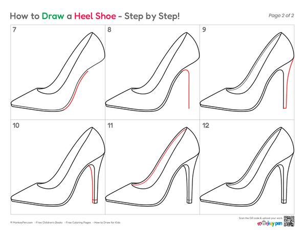 How to Draw a Heel Shoe – Easy Step-by-Step Fashion Drawing for Kids