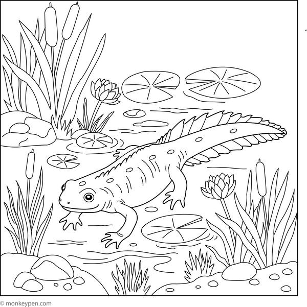 Printable Newt Coloring Picture for Children