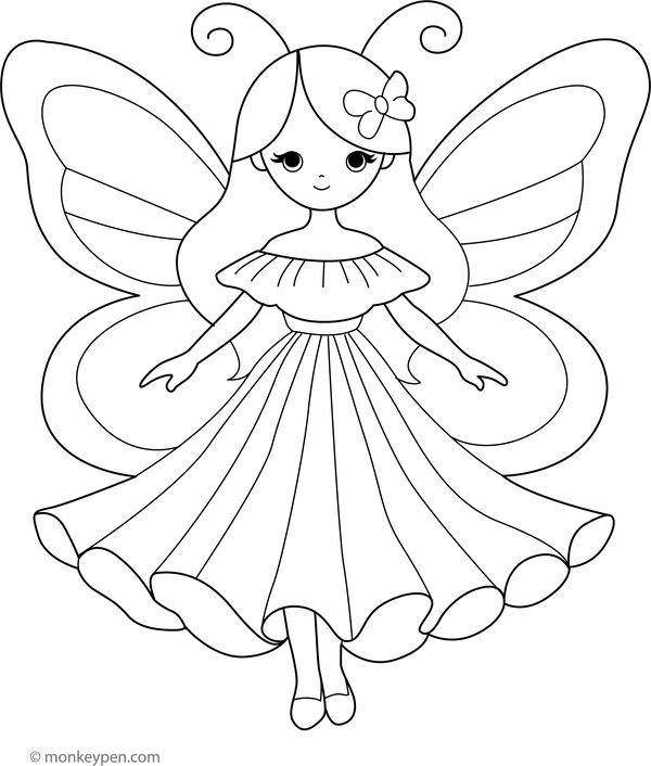 Butterfly Fairy Coloring Page – fun and educational printable for children