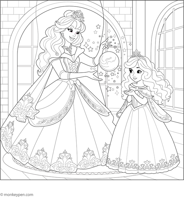 Princess Coloring Book - Instant Download