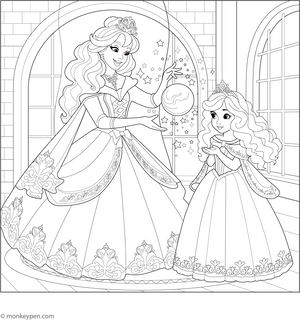 Princess and Queen Coloring Page – fun and educational printable for children