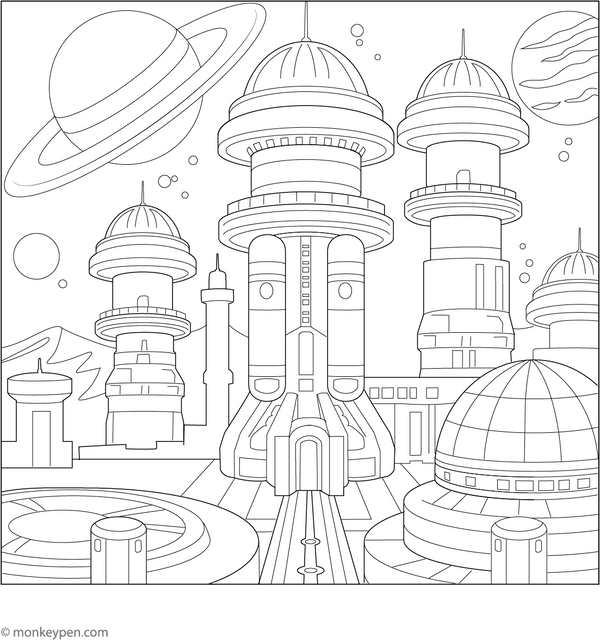 Outer Space Coloring Book