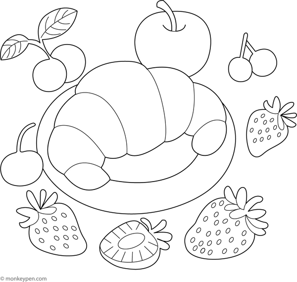 Croissant Coloring Page