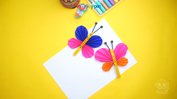 Folded Paper Butterfly Craft Step 15