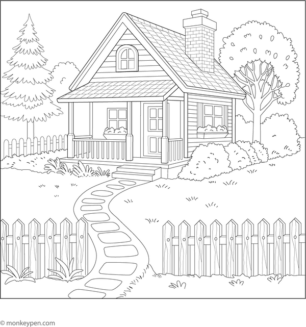 Yard House Coloring Page – fun and educational printable for children