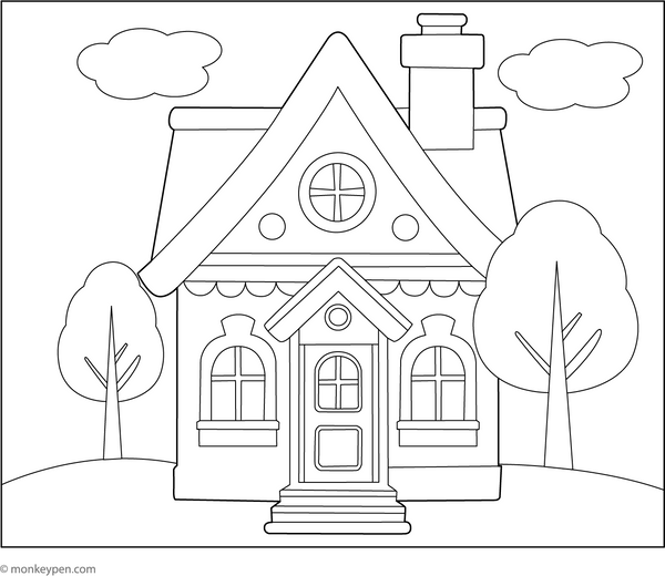 Yard House Coloring Page