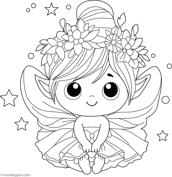 Cute Little Fairy Coloring Page