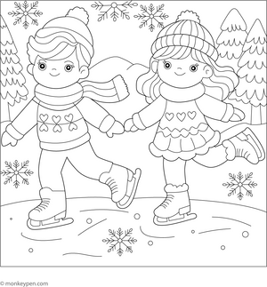 Ice Skating Coloring Page – fun and educational printable for children