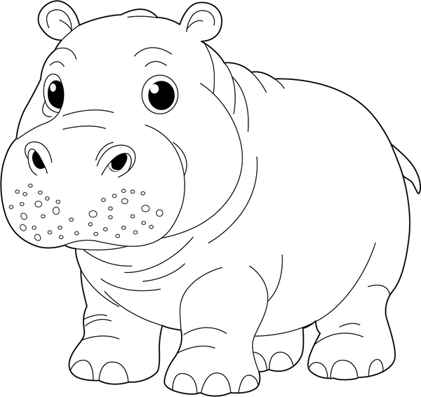 Hippo coloring page – fun and educational printable for children