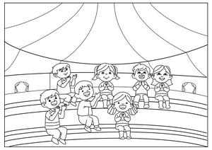Circus Audience coloring page – fun and educational printable for children