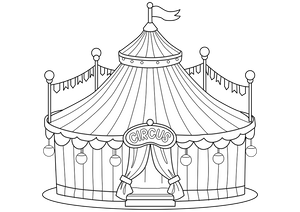 Circus Tent coloring page – fun and educational printable for children