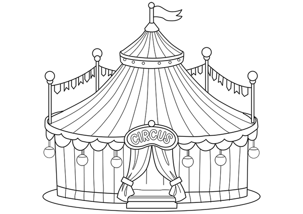 Circus Tent coloring page – fun and educational printable for children