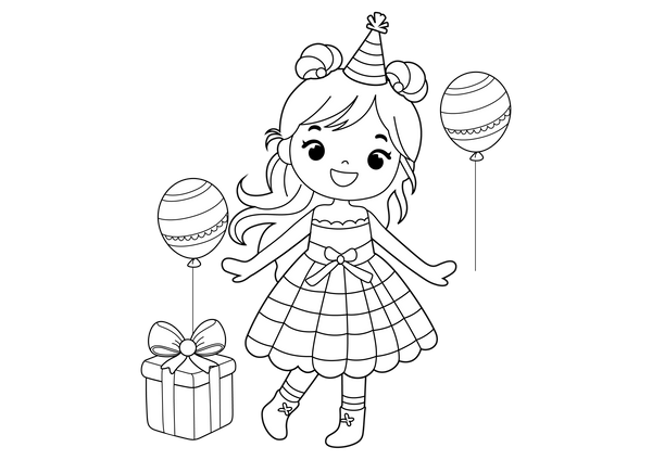 Birthday Party Coloring Book – PDF