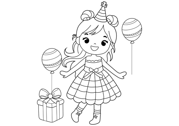 Birthday Outfit coloring page – fun and educational printable for children