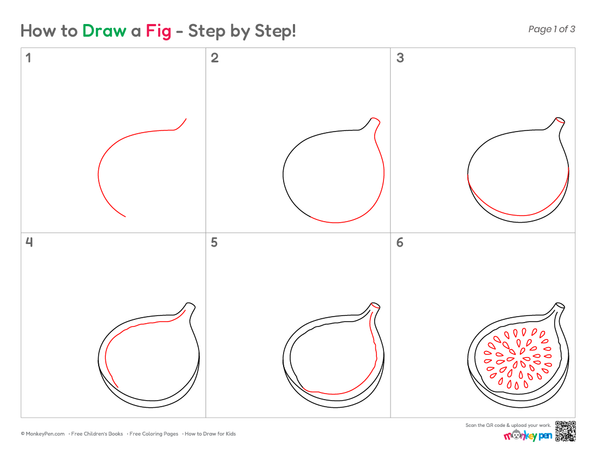 How to Draw a Fig – Easy Step-by-Step Fruit Drawing for Kids