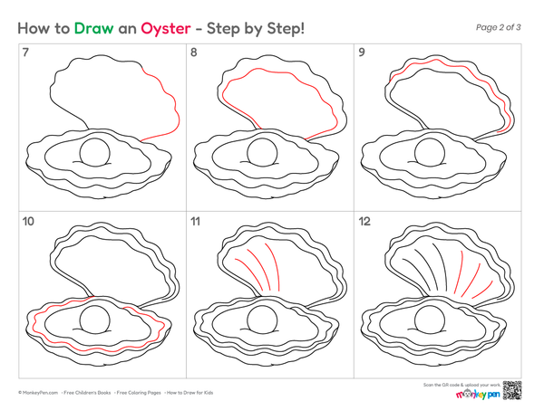 How to Draw an Oyster – Step-by-Step Sea Life Drawing for Kids
