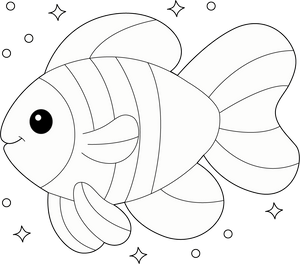 Rainbow Fish coloring page – printable aquatic animal art for kids